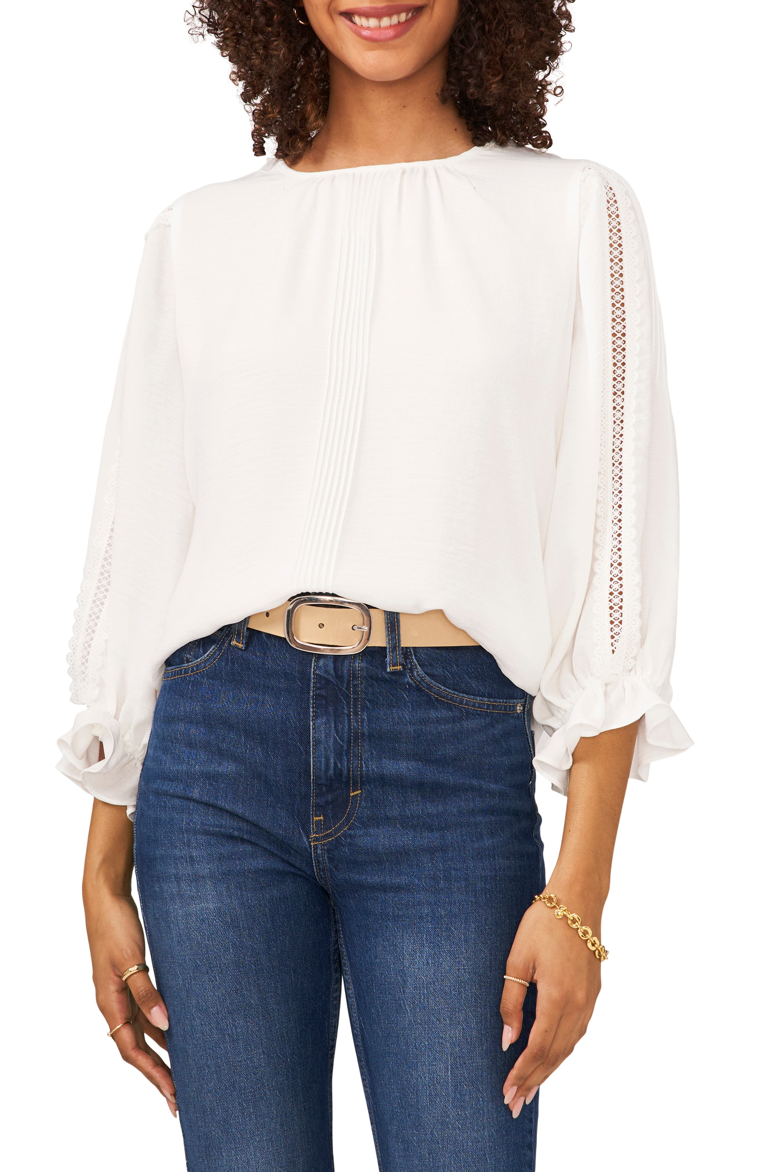 , Large Midnight Navy Blue Willow & Clay Shirred Off The Shoulder Top , Large Midnight Navy Blue Willow & Clay Shirred Off The Shoulder Top